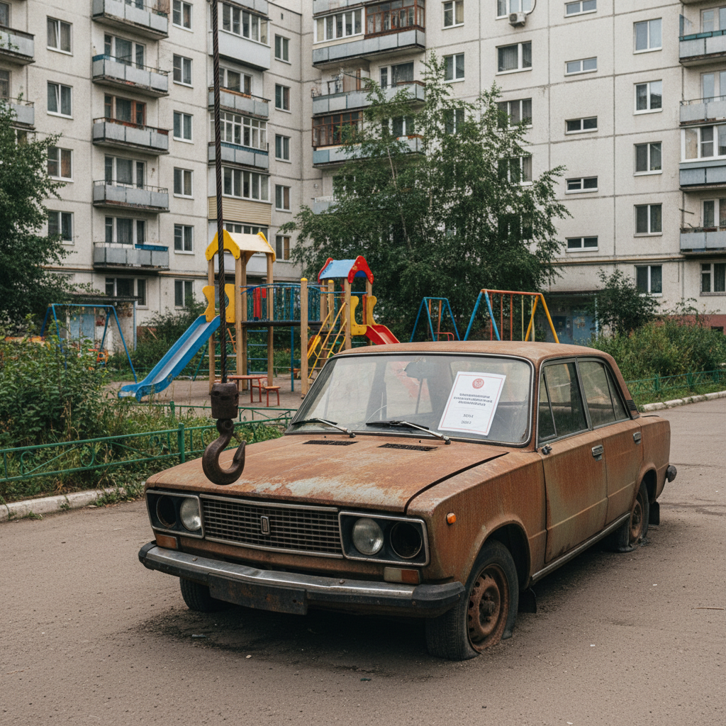обложка для статьи про Как эвакуировать брошенный автомобиль из двора: инструкция 2024