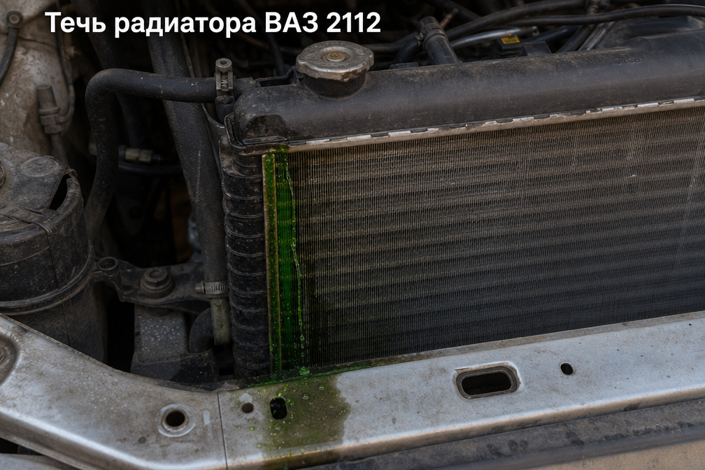 течь радиатора автомобиля ВАЗ 2112