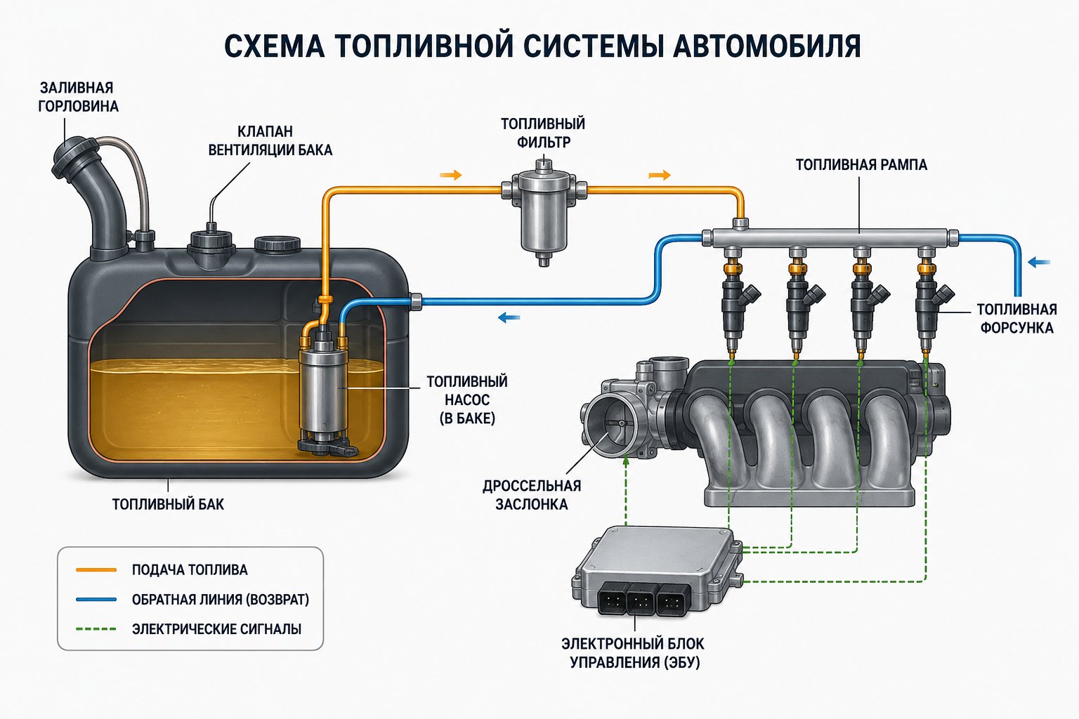схема топливной системы автомобиля